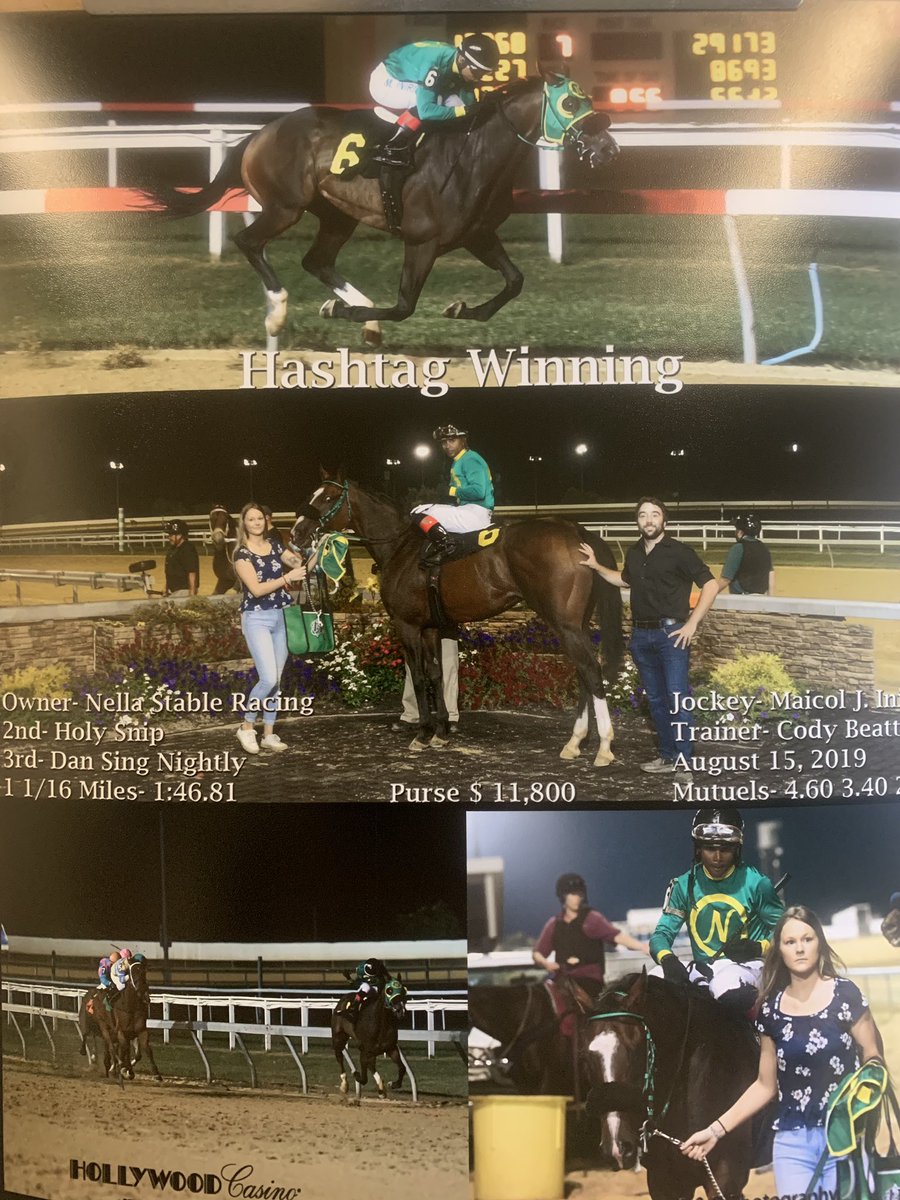 CCBRacingStable's tweet photo. Thankyou hashtag winning for having the coolest name ever and allowing me to do this. #winning #NellaStable #PennNational #Hollywoodcasino https://t.co/vhL9djdkGC