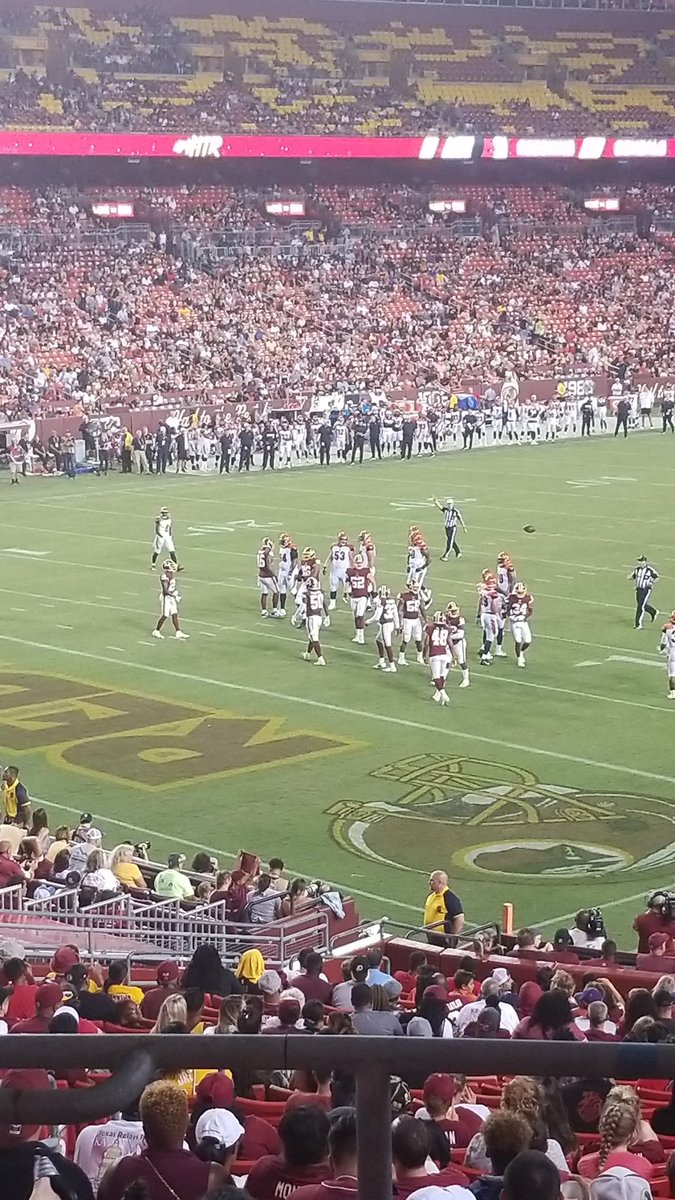 Catching a Redskins Pre season game against the Bengals....