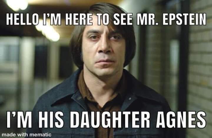 tcoley1's tweet photo. Apparently the prison #JefferyEpstein was in was No Country for Old Men. https://t.co/lPX4nc3q07