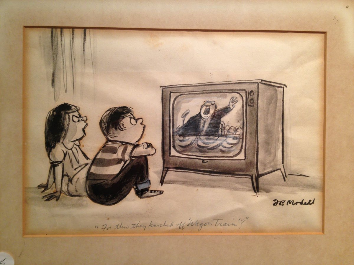 doc_nad's tweet photo. "For this they knocked off 'Wagon Train'?"
Original artwork by Frank Modell for The New Yorker, October 24, 1964
The New Yorker Album of Drawings 1925-1975New Yorker Cartoons at Auction https://t.co/oTYt4hpnKU #TheNewYorker #FrankModell https://t.co/rnJhP3T47U
