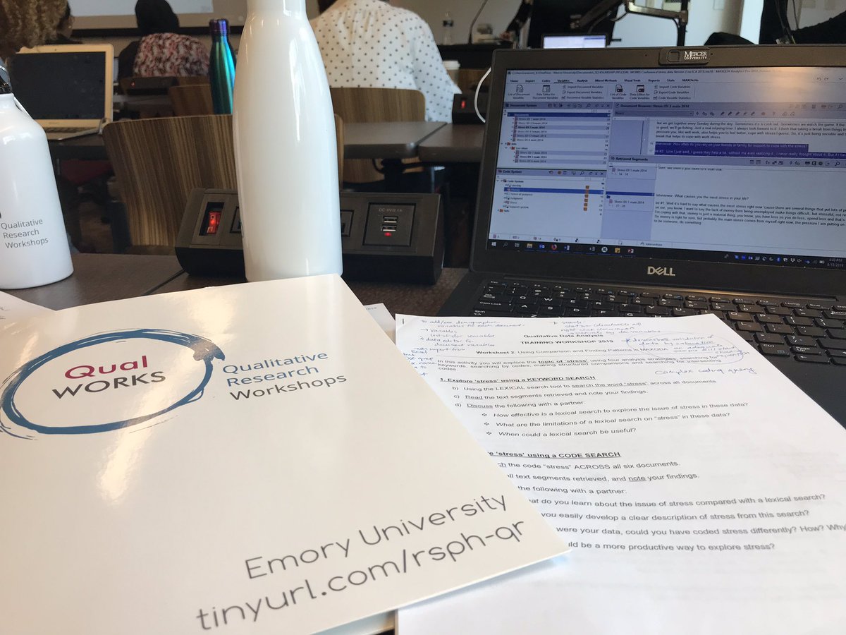 Enjoyed working on my qualitative data analysis skills at <a href="/EmoryRollins/">Emory Public Health</a> QUAL-WORKS conference this week with <a href="/MercerCOP/">Mercer Pharmacy</a> colleague <a href="/pillsfromjill/">Jill Augustine</a>. We are ready for ya, MAXQDA!#mercerpharmacy #scholarship