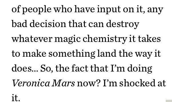 Burnt_VMFan's tweet photo. #RobQuotes
Yes Rob. Any bad decision ..like making #VeronicaMars noir? Giving her yet another trauma to make her an “interesting underdog”? Killing #LoVe so she can screw around & be interesting? badly done. #burntmarshmallows https://t.co/67wzPTuKj6