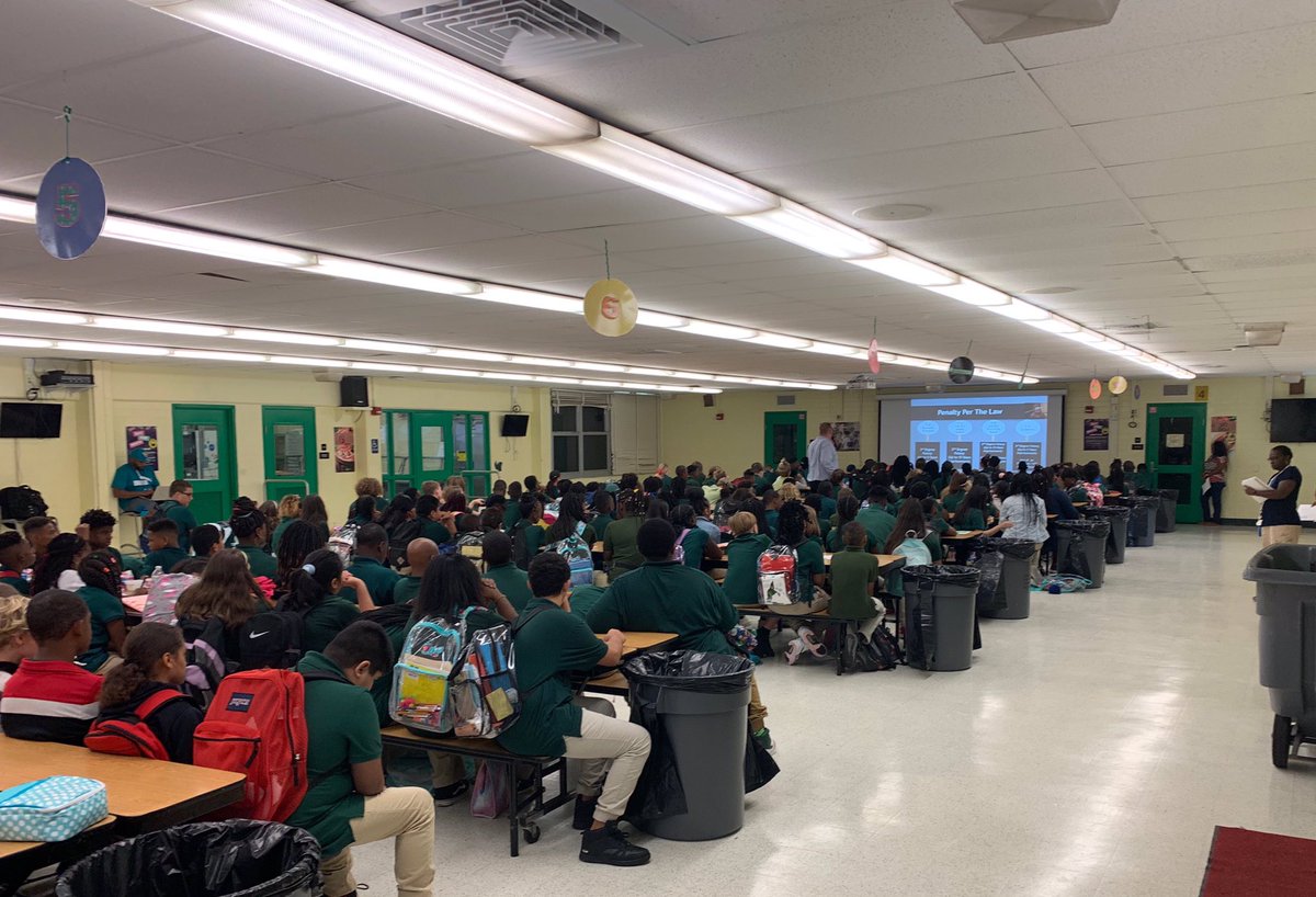 SchCultureDCPS's tweet photo. Jeff Davis MS 6th Grade Code of Conduct Assembly. They are off to a great start!! #HomeoftheChargers #TeachingExpectations #PBIS #TeamDuval https://t.co/NDbFiq1Aom