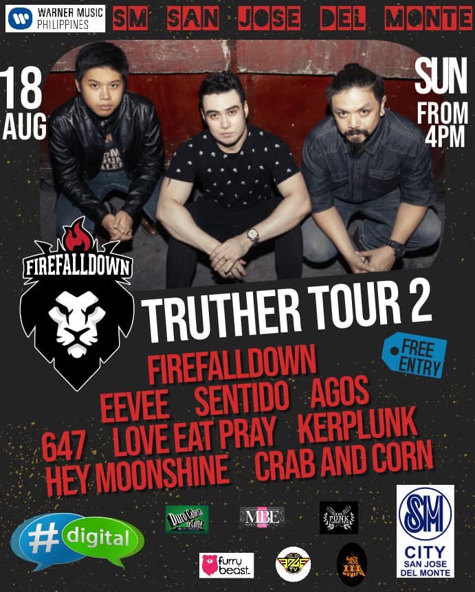 eeveeband's tweet photo. #Truthertour2 1st Leg!!
at SM City San Jose Del Monte
This will be at Bulacan!
August 18, 2019 (Sunday) 4pm onwards ✌🏼

4:00 - 6 4 7
4:25 - Crab and Corn
4:50 - Kerplunk
5:15 - Hey Moonshine
5:40 - Agos
6:05 - Love Eat Pray ph
6:30 - Sentido
6:55 - eevee
7:20 - #Firefalldown https://t.co/xeb0MWBtQu