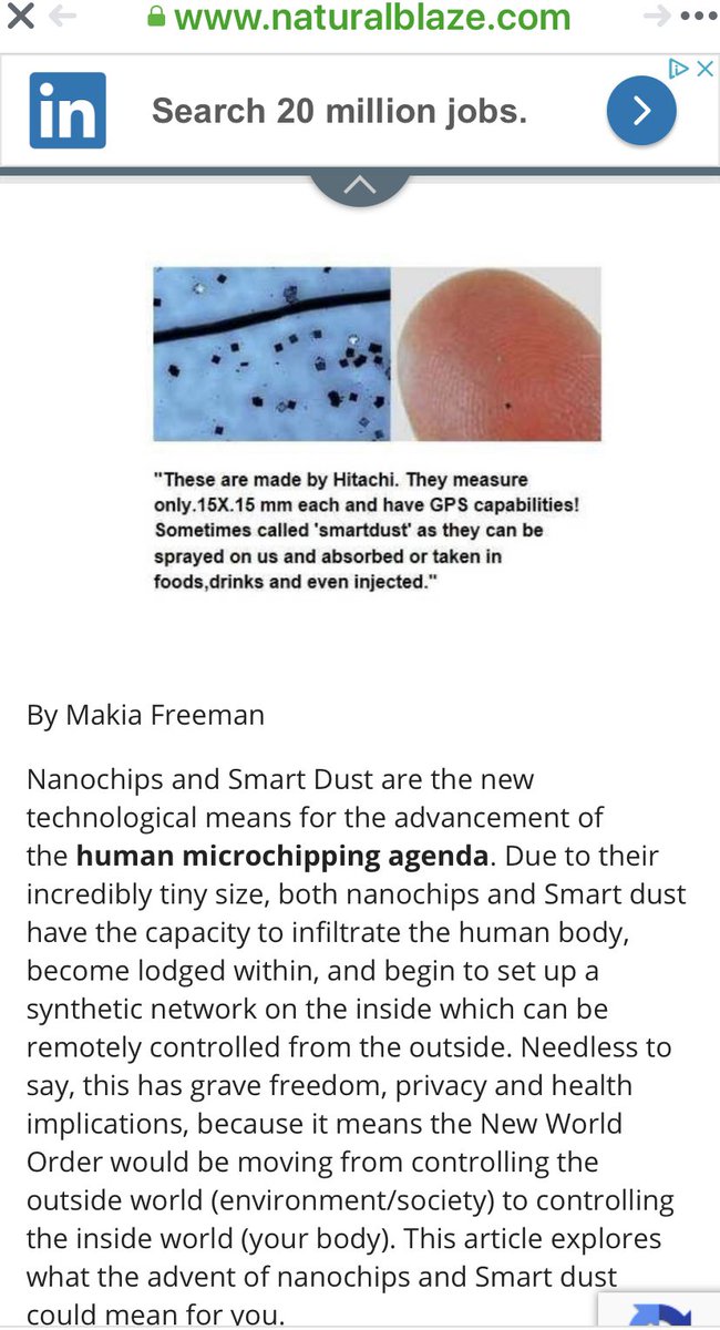 shepardout's tweet photo. Nanochips and smart dust are real. #CIA #NSA #MKULTRA #NanoNano #Chiped #Targeted @realDonaldTrump
https://t.co/UOtSzwpglv https://t.co/JXy3r4pPAl
