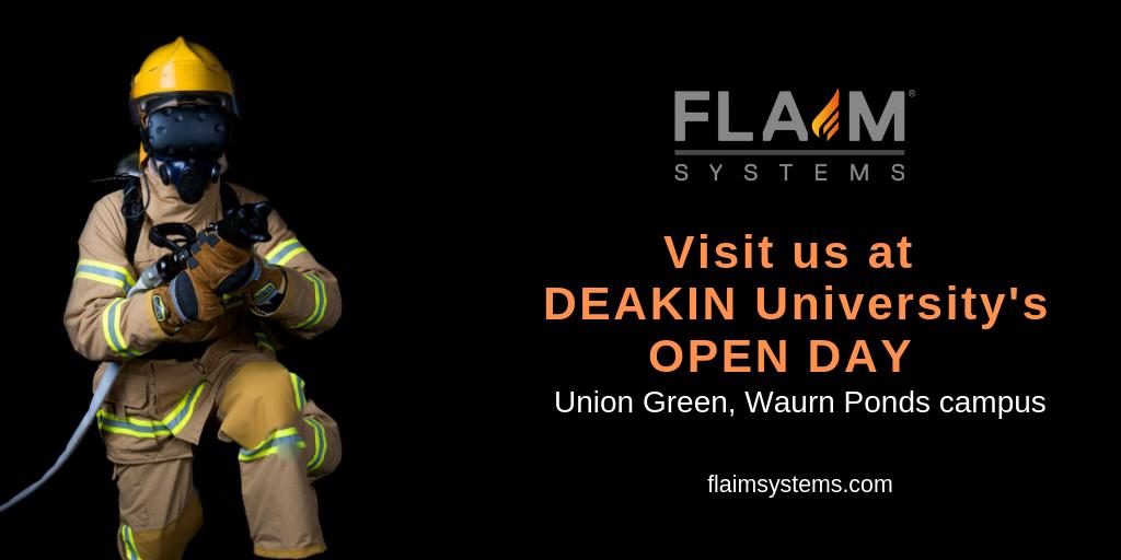 FLAIM Systems was born from @deakinresearch <a href="/iisrideakin/">IISRI</a>. Come and see what our #VR firefighting simulator training package is all about #DeakinOpenDay this Sunday at the Geelong Waurn Ponds Campus: bit.ly/2GVQ6fd
flaimsystems.com #VR #firefighting