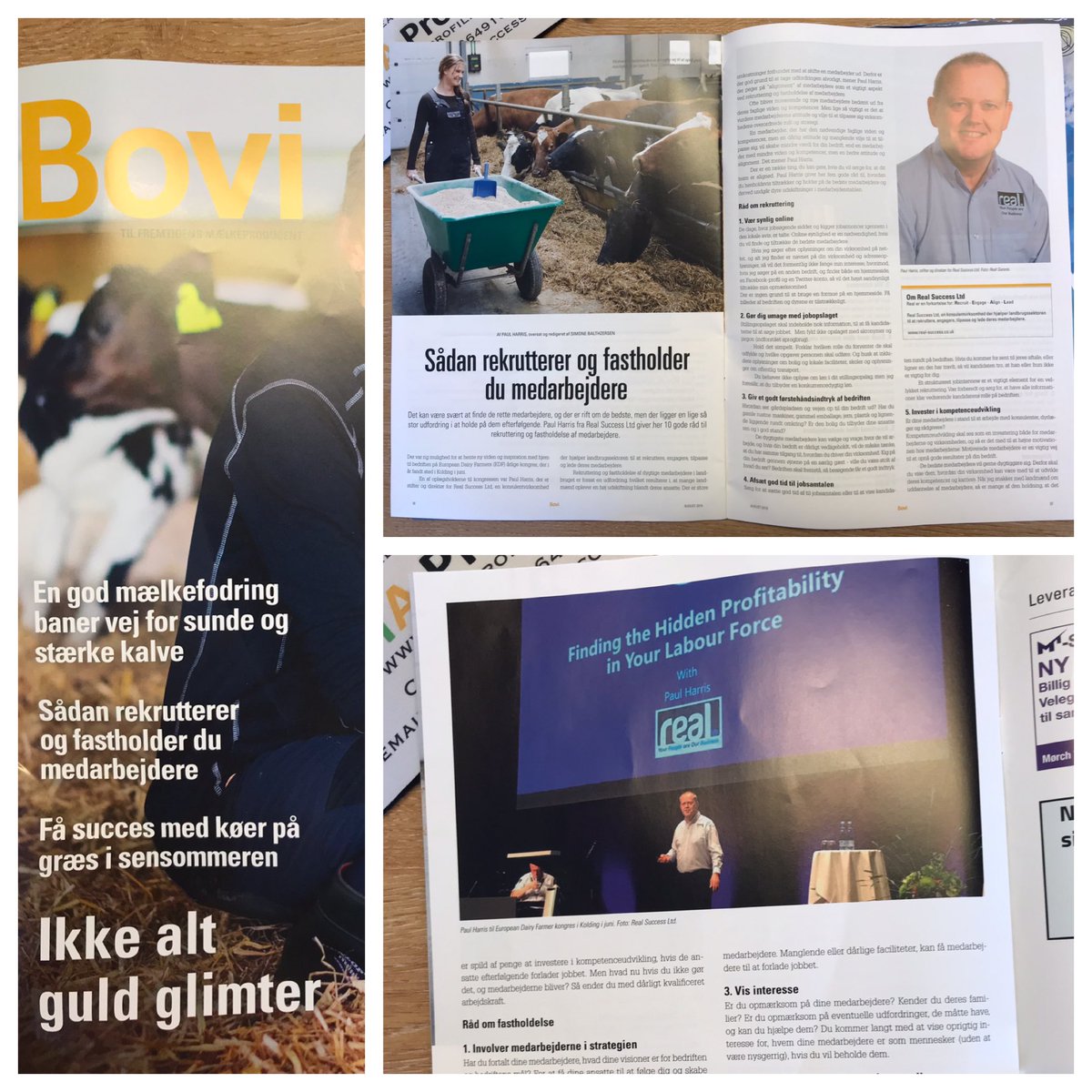 Our first appearance in an international trade magazine. This is Bovi, which is a Danish magazine reporting on my talk in Denmark at the European Dairy Farmers Congress. #goinginternational #yourpeopleareourbusiness #teamdairy #lovefarming #realsuccess