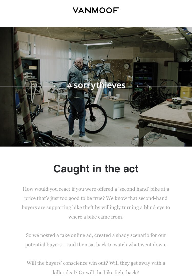 jvrees's tweet image. Prachtige marketing @VanMoof met die niet te jatten fietsen, maar dit noemen we gewoon uitlokking.
