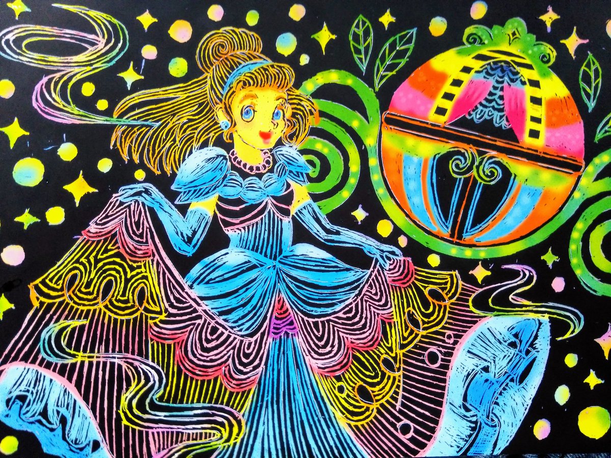 のぐちきほ I M Looking For Only Rose リーナ エリーン 魔人なりきり この前買ったスクラッチアート おとぎ話 からシンデレラと人魚姫を高1の従兄妹と一緒に削って遊んでたヽ ﾉ 今回は と違い中の細部まで拘るw 左が私で 右が従兄妹作 人魚