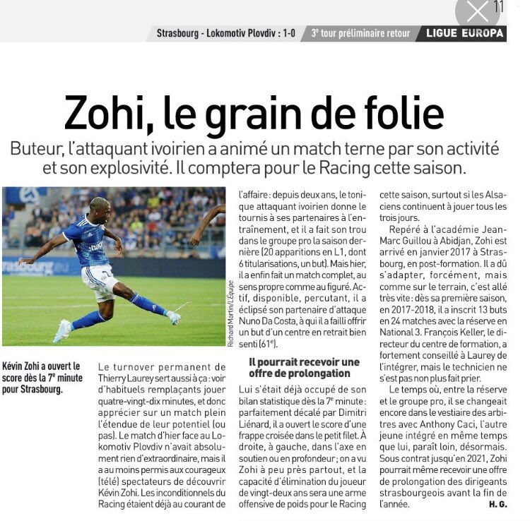 jeremy_RCS's tweet photo. [#EuropaLeague] Les notes de #RCSALP et félicitations à @KevinZohi pour son match ! #LiveRCS 🔵⚪️ https://t.co/PA2wuJYCuT