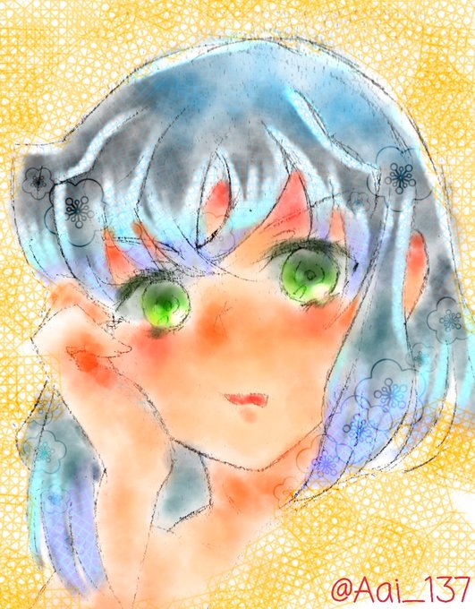 🐟さんがTwitterに投稿した嘴平伊之助(鬼滅の刃)のイラスト。