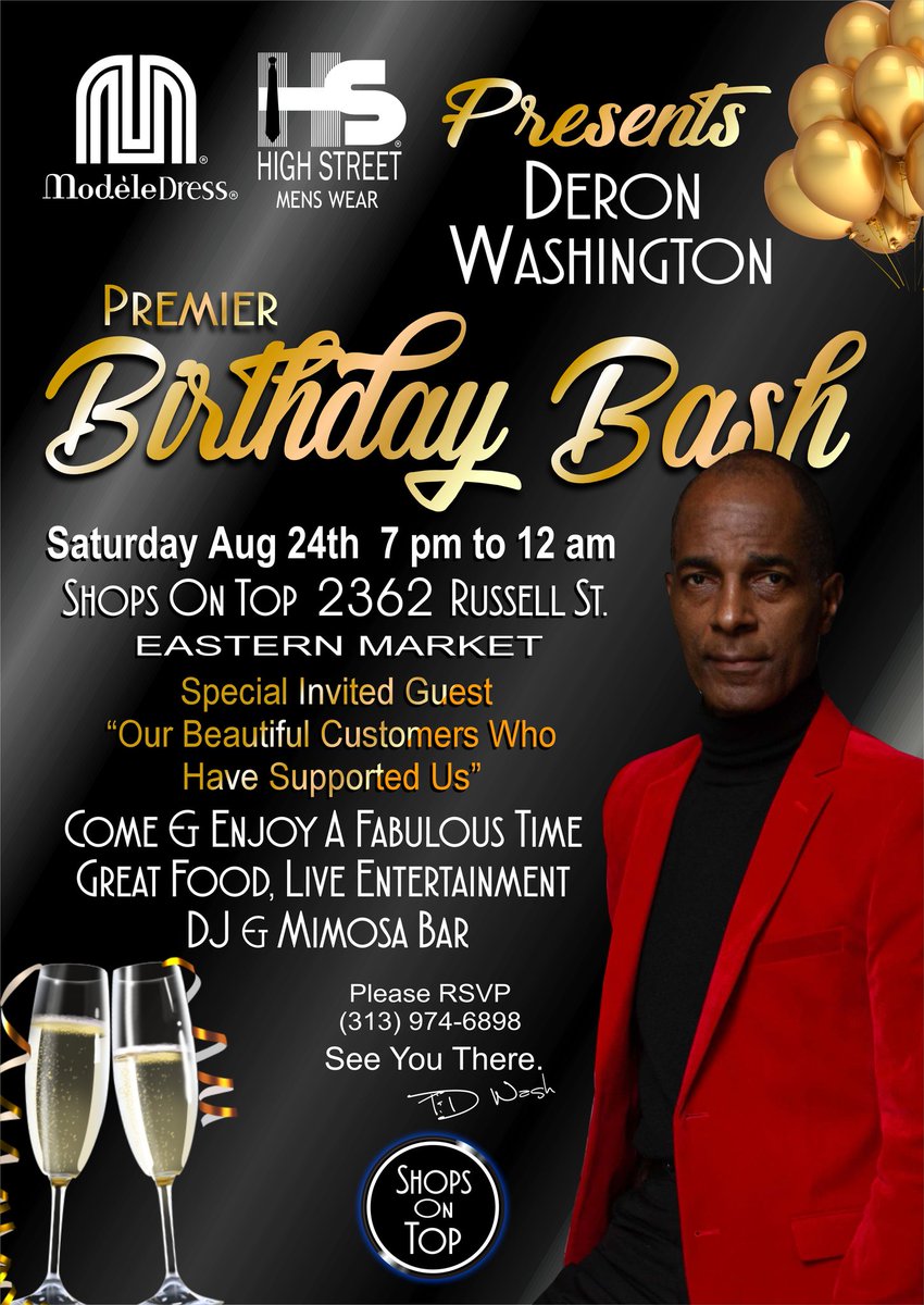 dress_modele's tweet photo. I'm celebrating my birthday on Saturday August 24th. My special invited guests is my beautiful customers who have supported us. Let's Enjoy this special occasion. Please RSVP. Thank you, Deron. #shopsontopdetroit #modeledress #highstreettieshop #deronbirthdayparty #YNOTDETROIT https://t.co/70AOiqnWk8
