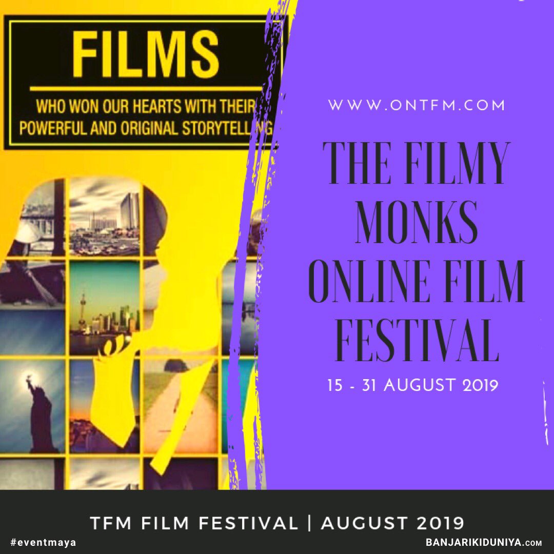 BanjariKiDuniya's tweet photo. The Filmy Monks Online film festival gives you an opportunity to eat great films sitting on your couch.
visit https://t.co/xjbFpypsJc for booking your slot for this online film festival.
#eventmaya #filmfestival #onlinefilmfestival #flimy #movies #streaming https://t.co/OwjvppnoBT