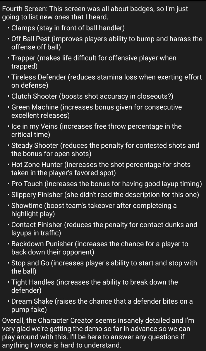 NBA2KLab's tweet photo. Breakdown of the MyPlayer builder system from @NBA2KonReddit user MrCrow28 who transcribed this from @PrettyLovesPink Livestream. 

Link to the thread

https://t.co/vcfuXWfeQT https://t.co/aAiDMNgCK8