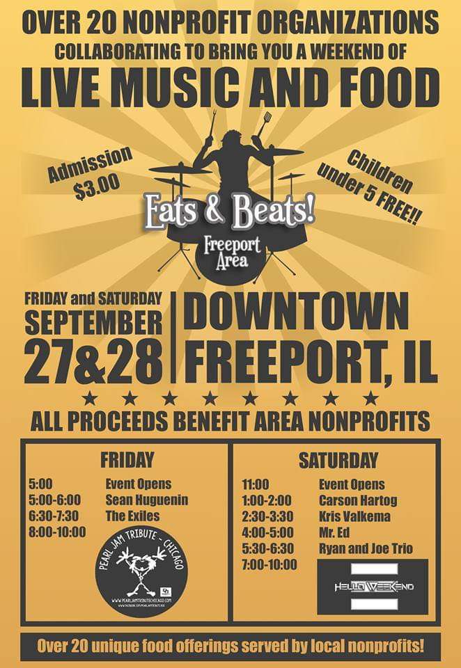 LogansFreeport's tweet photo. #livemusic #PearlJam #HelloWeekend #FreeportAreaEatsAndBeats #stephensoncounty #community https://t.co/dgLILjKdtS