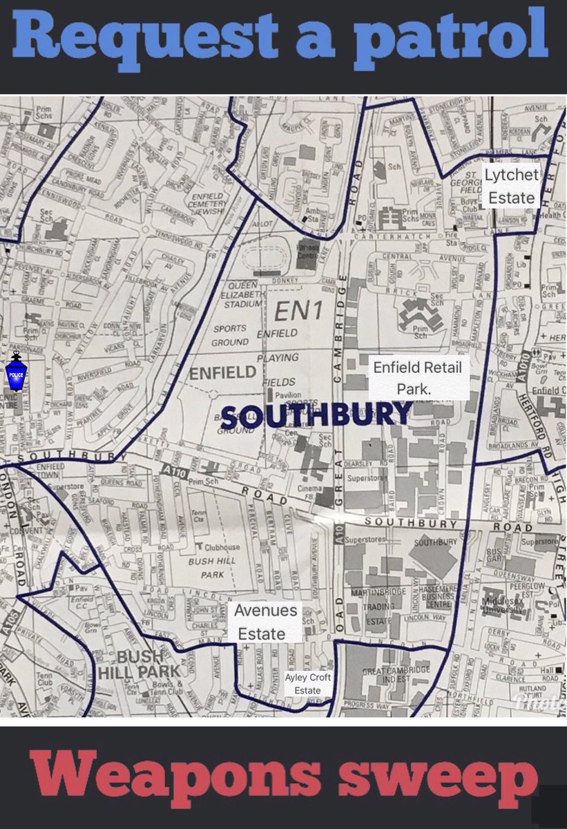 MPSSouthbury's tweet photo. #Requestapatrol is on today for our Southbury ward residents who follow us on Twitter and Nextdoor. If you would like us to patrol your street today then reply to us with your street and we will be there. @MPSEnfield 👮‍♂️👮‍♂️ https://t.co/rCfJoC7Rw7