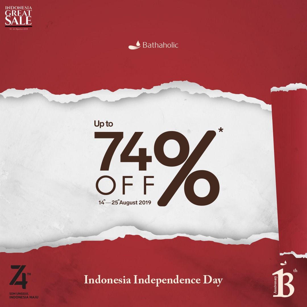 MKGLaPiazza's tweet photo. Disc. Up to 74% OFF di #Bathaholic MKG 3 lt. 2 mulai 14 - 25 Agustus 2019.
S&K berlaku https://t.co/KzTIsKa6ho