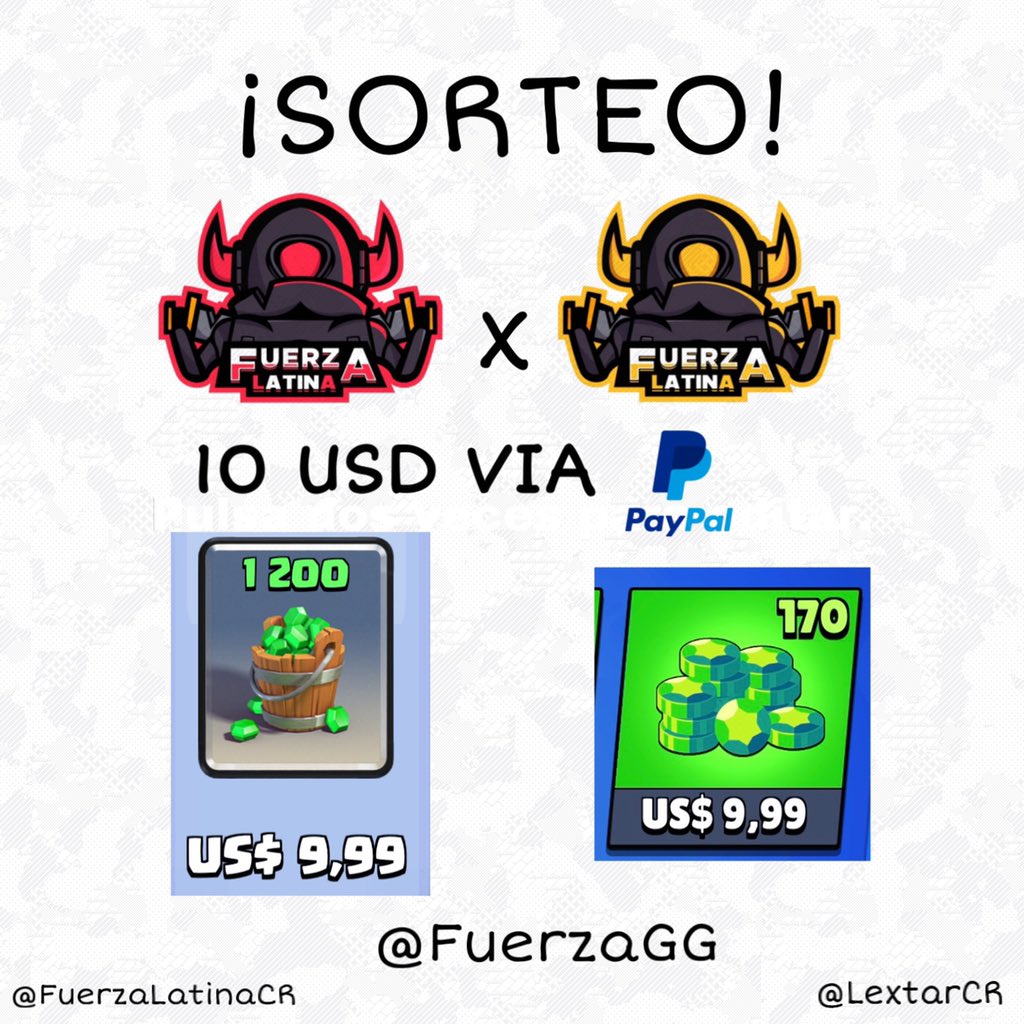 ¡¡¡SORTEO!!!
Participando en uno de los múltiples sorteos del #MEGASORTEO que estan organizando nuestros hermanos <a href="/FuerzaGG/">Fuerza Esports</a>.

Requisitos para participar:

💥RT🔁 &amp; FAV 👍

💥Etiquetar 2 amigos

💥Seguir a:
🔥<a href="/FuerzaGG/">Fuerza Esports</a>
🔥@FuerzaLatinaCR
🔥@LextarCR

Fin del sorteo: 21/8/19.