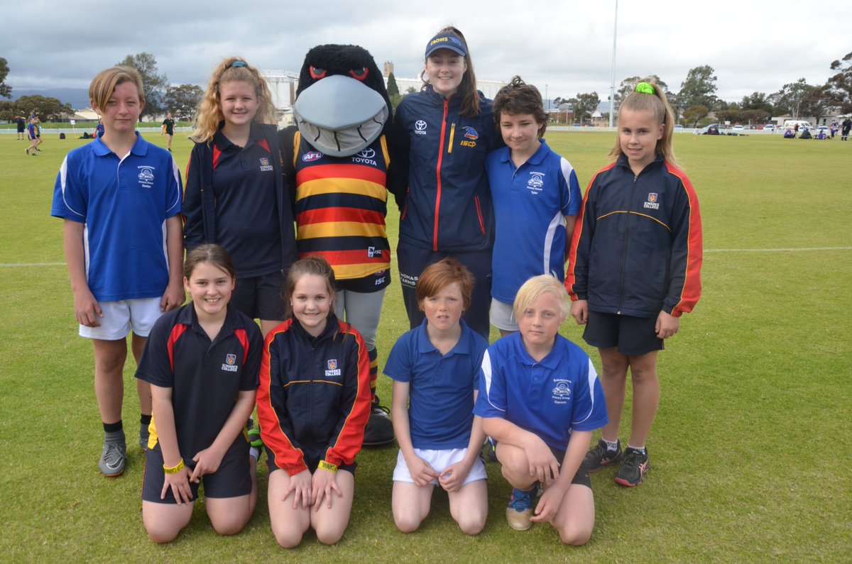 The <a href="/Adelaide_FC/">Adelaide Crows</a> Cup Carnival made a visit for the first time to #PortPirie today. Almost 150 kids were on the field for a kick of footy. 
Story: bit.ly/33EneBE