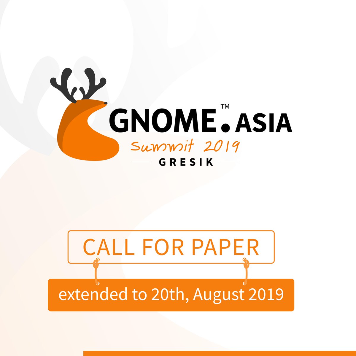 GresikDev's tweet photo. You now have more time to submit your paper because we've extended the CFP submission until August 20. We are waiting for you at @gnome Asia Summit 2019.. see you there!

#callforpaper #gnome #gnomeid #linux #gnomeasia #gresik #gresikdev #tech https://t.co/dyTRbS3ttD
