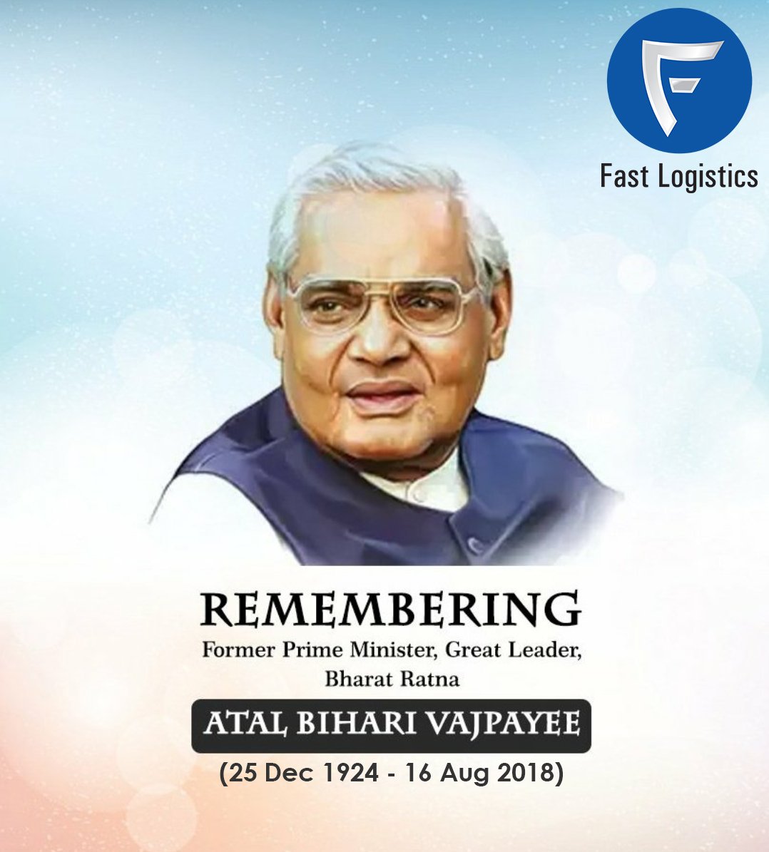fast_logistics's tweet photo. Remembering The Man who made India a full-fledged NUCLEAR POWER-Former Prime Minister Bharat Ratna Sh AtalBihariVajpayee Ji on his first death anniversary. https://t.co/bsVtHKo5Od