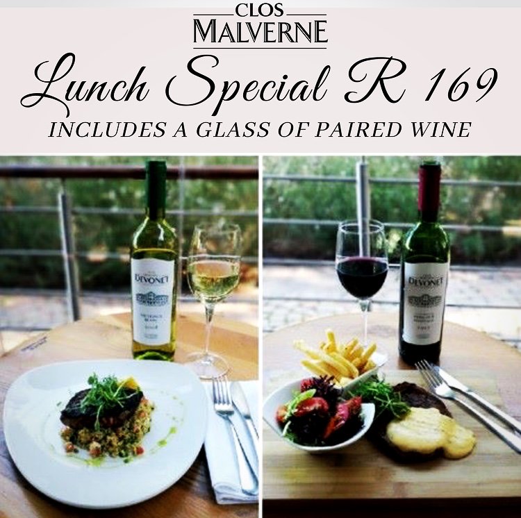 Join us for a lovely lunch in the Cape Winelands and take advantage of our Winter Lunch Special. Both lunch options comes paired with a glass of Clos Malverne wine for only R169! Our Winter lunch special is available from Tuesday to Saturdays only | Contact us on 021 865 2022