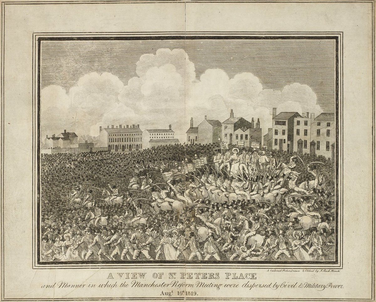 200 years ago today, on a field in Manchester, the industrial working class staged its first mass act of political resistance. The outcome was: we changed the world…  #Peterloo2019 1/...