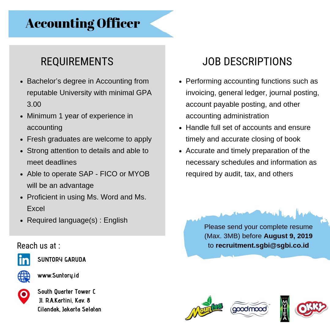 CDCUIcareer's tweet photo. #INFOLOWONGAN
Info lowongan : Suntory Garuda
Bidang Usaha : Food & Beverage
Info lebih lanjut silahkan kunjungi link berikut ini : https://t.co/0vfiYue9dl
#infolowongan #career #job #cdcui https://t.co/h0yEhelBUZ