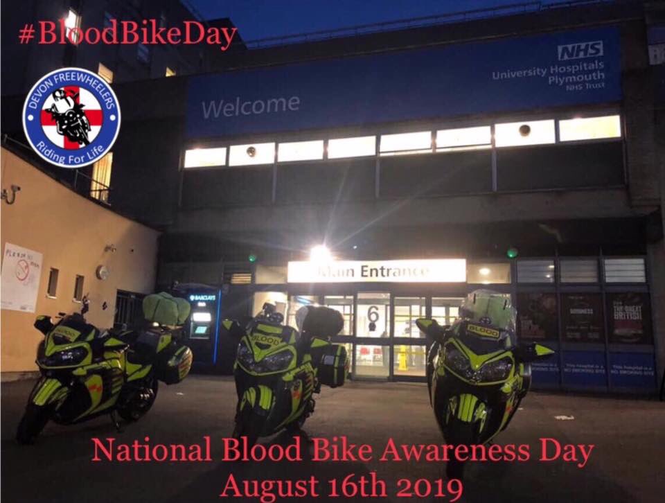 DevonBloodBikes's tweet photo. Today is National Blood Bike Awareness Day, celebrating all of the hidden heroes who give their time to provide a free service to the NHS across the country. @DevonBloodBikes @TheNABB       #NationalBloodBikeDay #BloodBikeDay #Thisiswhatwedo #RidingForLife #HiddenHeroes https://t.co/Uyboqnb4Py