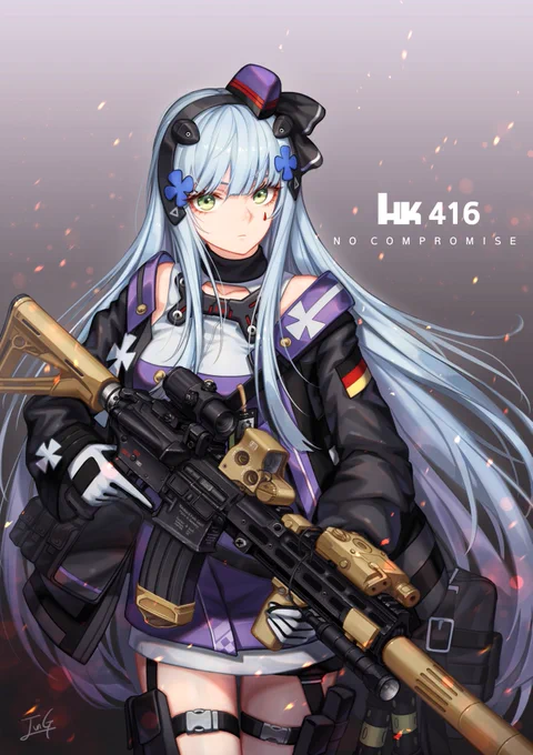 완성!HK416 개조 기념으로 그렸습니다!#소녀전선 #GirlsFrontline #少女前线 #少女前線 #ドールズフロントライン #ドルフロ 