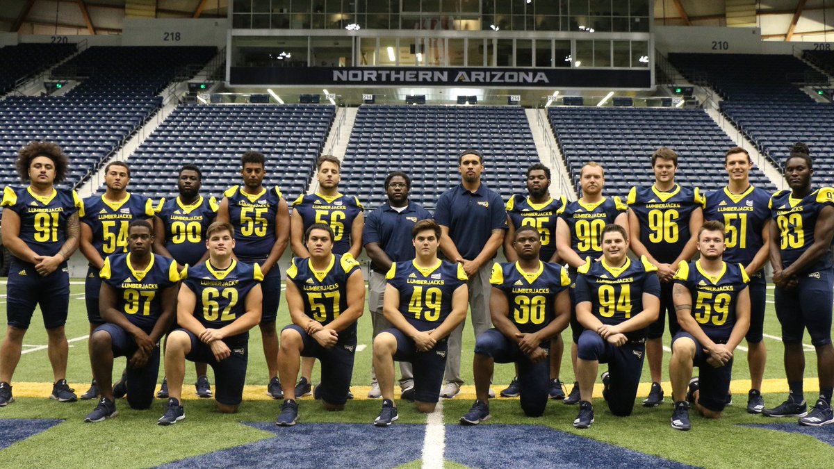 NAU_Football's tweet photo. The Defensive Line 💪

#NAUStrong ⚒🌲🏈 #BigSkyFB https://t.co/lPha3sPMgZ