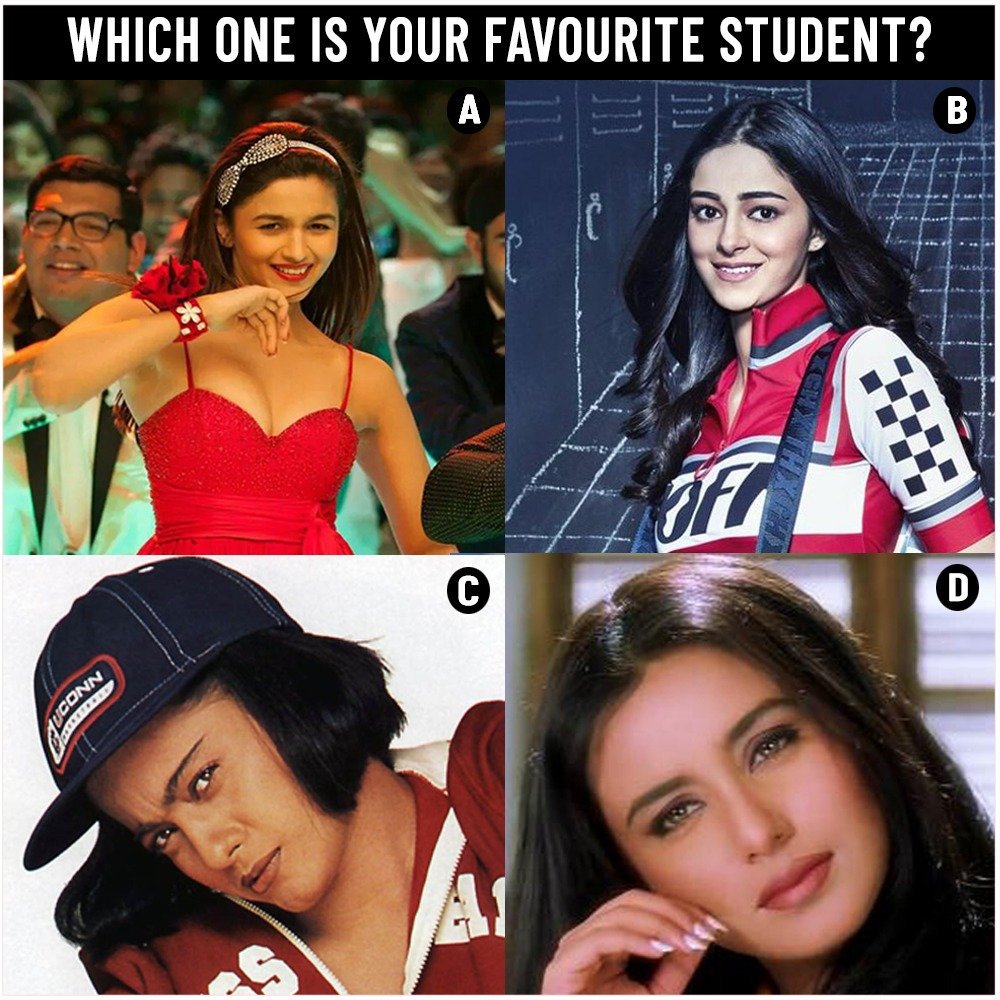 FridayBrands's tweet photo. Which One Is Your Favourite Student?

#kajol #rani #aliabhaat #student #beststdent #collage #actress #charmingactress #studentrole #movie #kuchhkuchhhotahai #studentoftheyear #bollywood #bollywoodactress https://t.co/X1e5UKou0Q