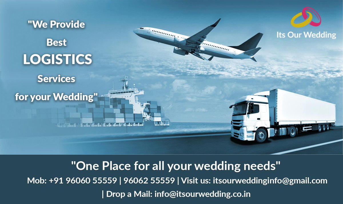 Itsourwedding1's tweet photo. "We provide the best Logistic Services for your wedding."
One place for all your wedding needs.
Contact us: +91 9880650005
Visit us at : https://t.co/9E468Nv80Z
Drop a mail to :info@itsourwedding.co.in
#wedding #weddingplanner #weddingplanning #service https://t.co/UZDxVLe8nh