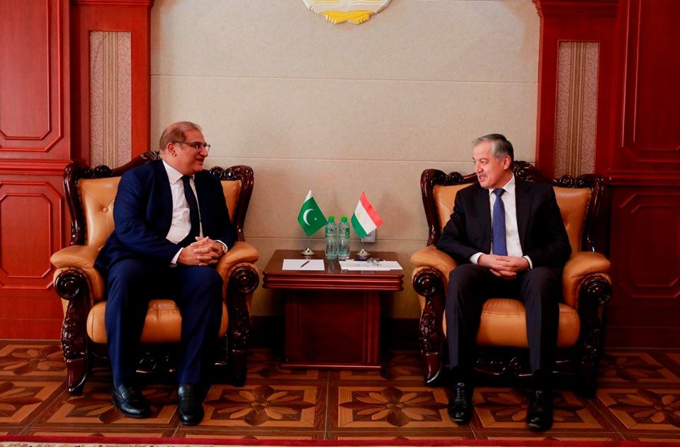 PakinTajikistan's tweet photo. Foreign Minister Mr. Sirojiddin Muhriddin received the newly appointed Ambassador Imran Haider today .Current state and prospects of expanding bilateral relations were discussed . Ambassador briefed  Tajik Foreign Minister about  situation in the Indian Occupied Jammu &amp; Kashmir. https://t.co/D1tPiKesEH