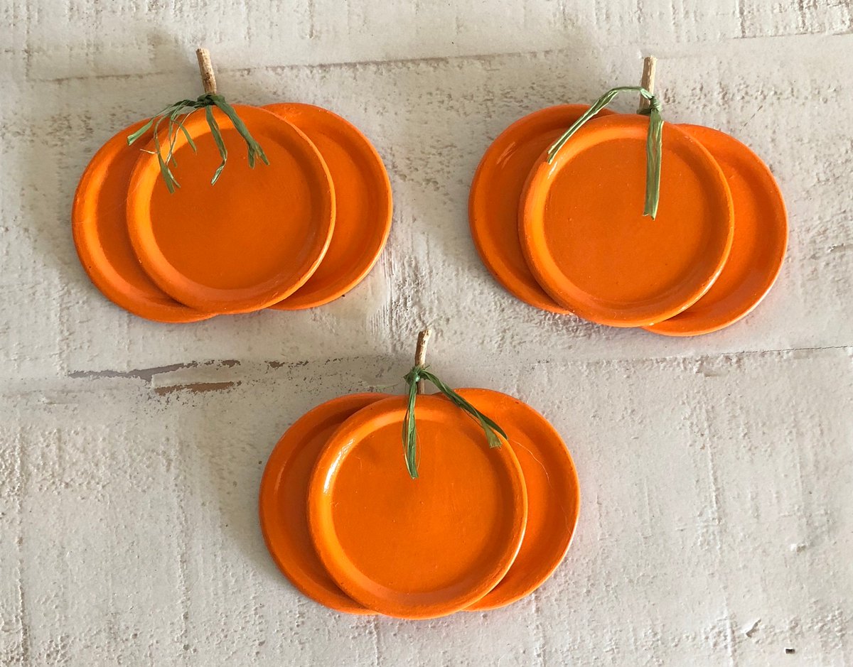 Pumpkin Magnets, Fall Magnets, Holiday Magnets, Thanksgiving Magnets etsy.me/2Ml06Tp #housewares #orange #halloween #green #kitchendecor #coworkergift #fridgemagnets #masonjardecor #halloweendecoration