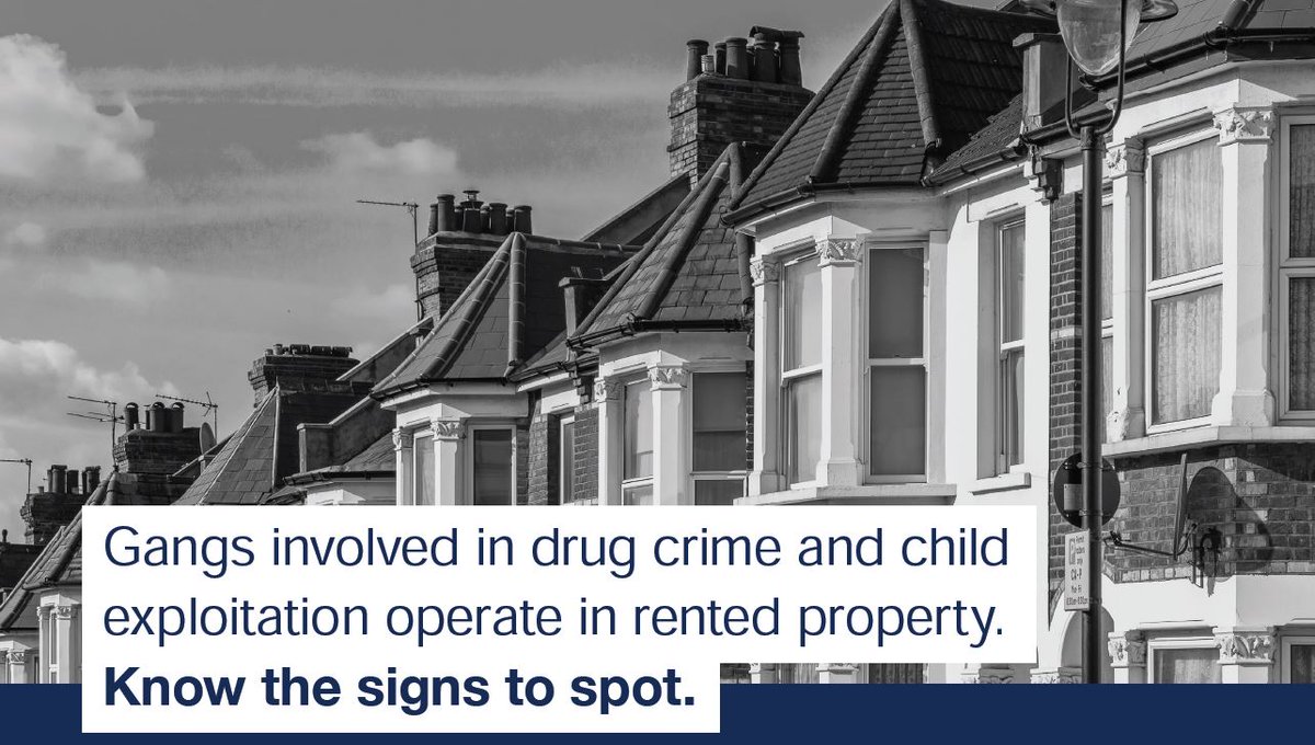 wiltshirepolice's tweet photo. Landlords may spot a vulnerable tenant who is being exploited by County Lines gangs. Weโre working with @ukhomeoffice to help landlords know the #signstospot and how to report concerns. https://t.co/sBM8amguB0
