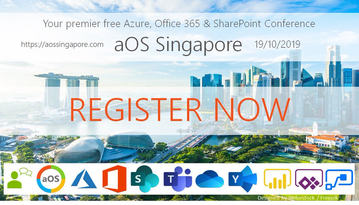 modery's tweet photo. aOS Singapore 2019, Singapore's premier free conference for Azure, Office 365, and SharePoint, is now accepting registrations!
Check out our list of awesome speakers and their fantastic sessions at https://t.co/ihj3g2RjL9, and register today!
 #aossg #sharepoint #office365 #azure https://t.co/Dh8KDjEWcz