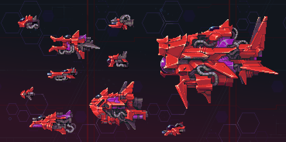 enemy fleet incoming...

More updates over at <a href="/starrmazer/">Starr Mazer</a> 's latest supplemental Exeter Drydock Report!

#pixelart #gamedev
