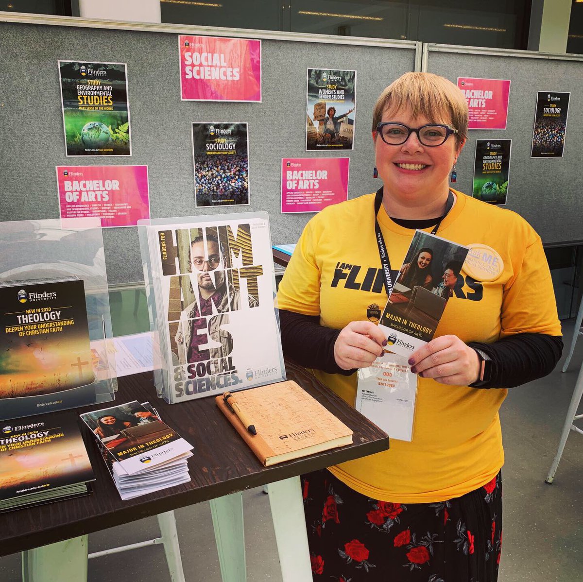 AndrewDutney's tweet photo. Christy letting the world know how great studying theology can be at Flinders Uni Open Day #UCLT https://t.co/xj7pX3jQaf