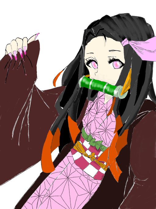 ボンドさんがTwitterに投稿した竈門禰豆子(鬼滅の刃)のイラスト。