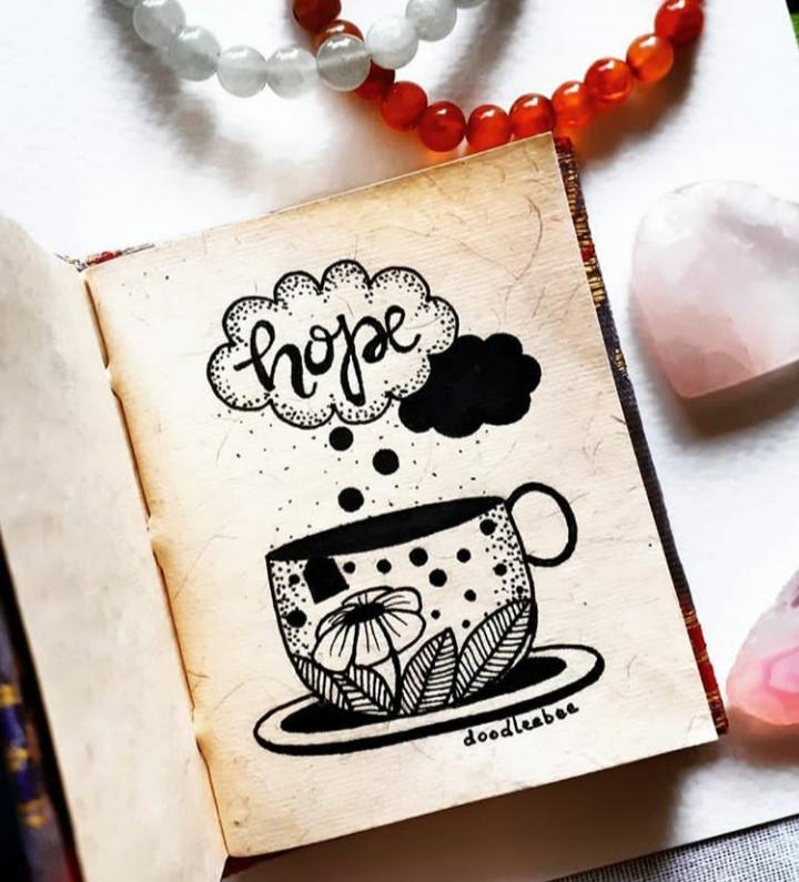 pri_silver's tweet image. Hope is all there is!
#Doodleebee #smallwork #doodle #art #vibe #hope #coffee #life