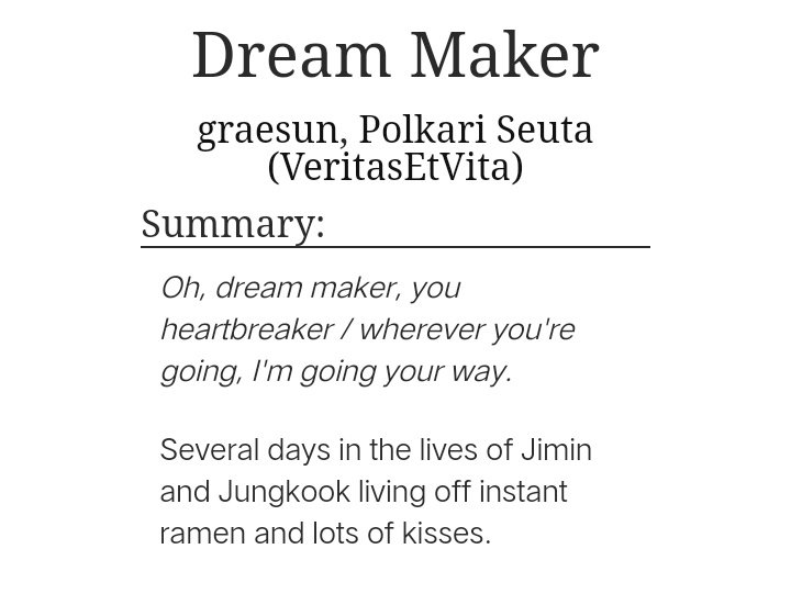 143) dream maker https://archiveofourown.org/works/5761612/chapters/13275562• i love this fic so much!!!!• JIKOOK ARE SO • poor jikook• fluff & smut