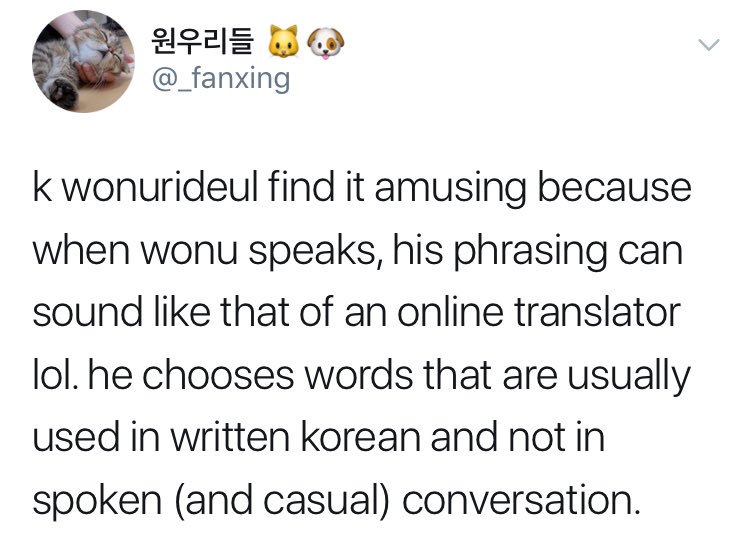 We love a king with a wide range of vocabulary that he attained from reading so much and starts randomly using it over casual spoken korean because it is now ingrained in him.