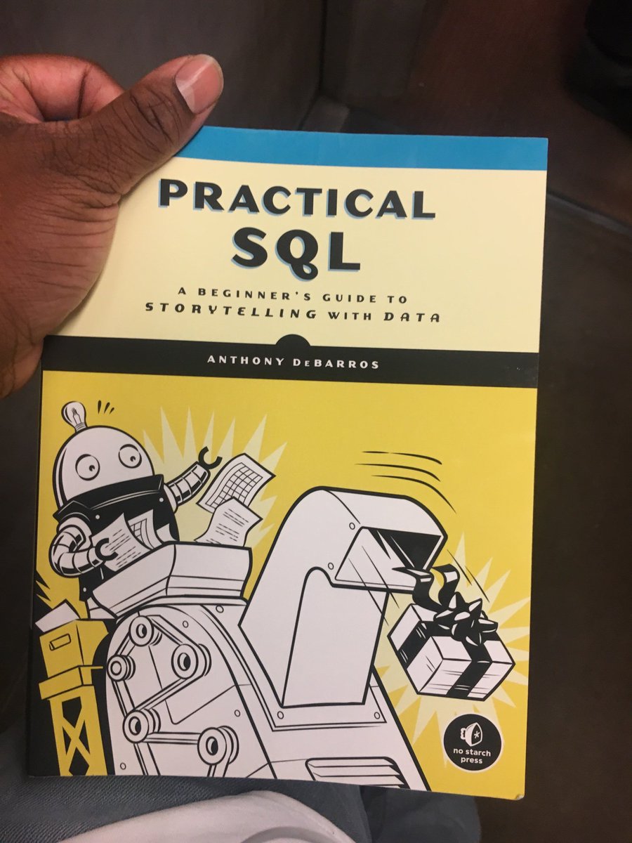 ComandanteBowie's tweet image. Will the writer of this book write a book for python? I haven’t even finished chapter 2 yet and already understand more about sql than I ever had before! #practicalsql #nostarchpress