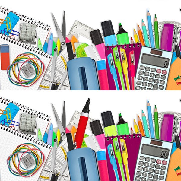 The end of the week deserves a little #fun. Can you spot the differences in the office supplies? There's 5 to find. #Friday #supplies.