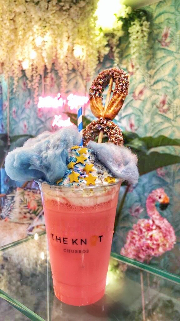 ChurrosKnot's tweet photo. New to The Knot Churros!! The Never Ending Story! 📚 
Yesssss this milkshake has everything we love in it that’s why it’s called the never ending story 😀! Strawberry milkshake topped with whipped cream, CANDY FLOSS , Magical sprinkles and yes yes yes TWO BAKED CHURROS https://t.co/NzZxzavcFq