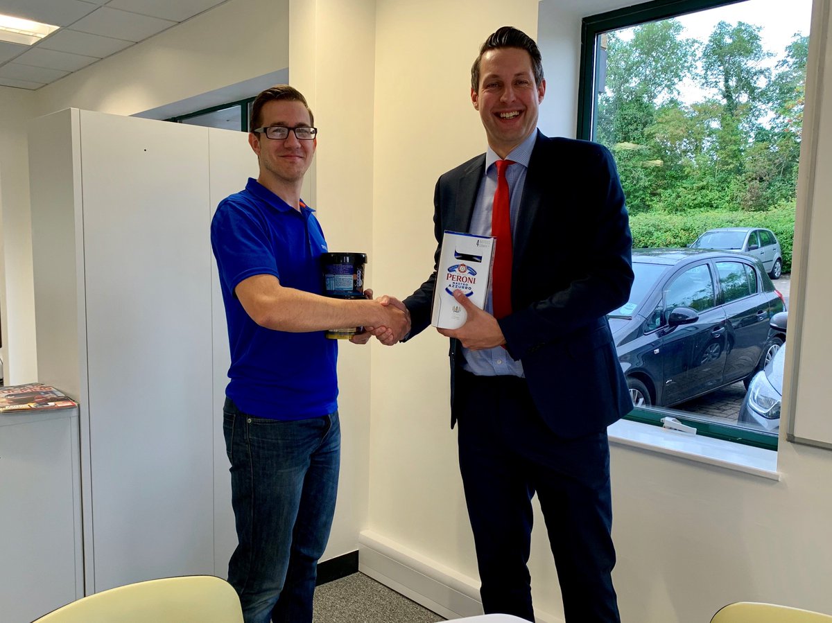 Our very own Mike Scott receiving some treats from our good friends at <a href="/CommercialExp/">Commercial Express</a>.  Great to see the account growing.  Thank you Phil Caffery.