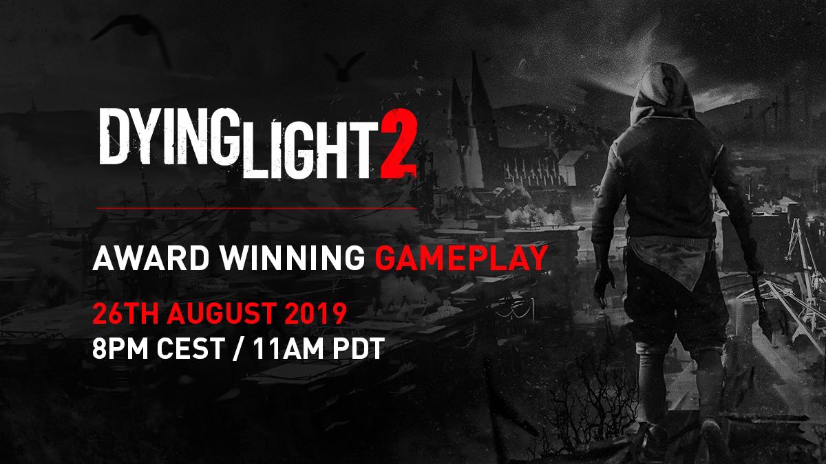 DyingLightGame's tweet photo. Don't miss the #DyingLight2 Award Winning 26min Gameplay Reveal! Like ♥️ this tweet to receive a reminder when our special stream starts. https://t.co/enTD0ugsyt