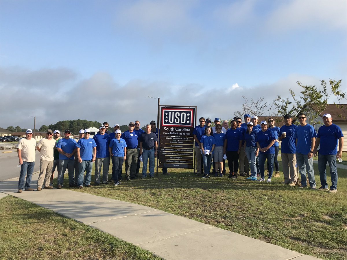 We’re here, We’re here! Thrilled to be at Camp McCrady with the @USO_SC for a clean-up day. #betheforce #energizingourcommunities