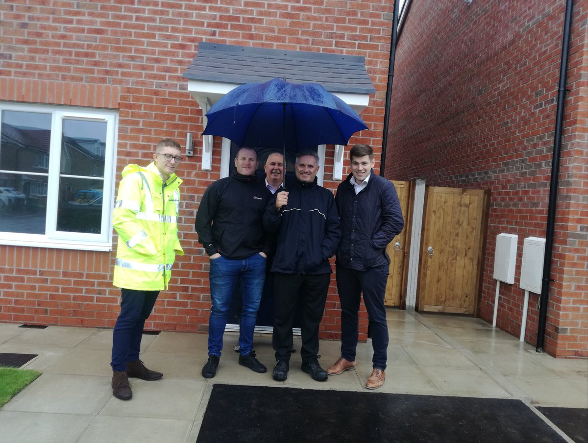 Despite the weather, smiles all round on final handover on <a href="/yourseddon/">Seddon</a> #ParkRoad Great Team = Happy Client